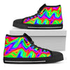 Psychedelic Rainbow Trippy Print Black High Top Sneakers