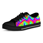 Psychedelic Rainbow Trippy Print Black Low Top Sneakers