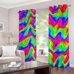 Psychedelic Rainbow Trippy Print Blackout Grommet Curtains