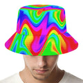 Psychedelic Rainbow Trippy Print Bucket Hat