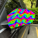 Psychedelic Rainbow Trippy Print Car Side Mirror Covers
