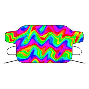 Psychedelic Rainbow Trippy Print Car Windshield Snow Cover