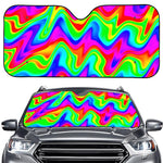 Psychedelic Rainbow Trippy Print Car Windshield Sun Shade