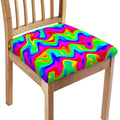 Psychedelic Rainbow Trippy Print Chair Cushion Cover