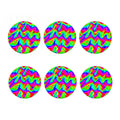 Psychedelic Rainbow Trippy Print Coaster Set