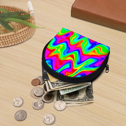 Psychedelic Rainbow Trippy Print Coin Purse
