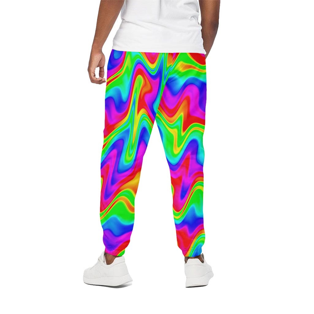 Psychedelic Rainbow Trippy Print Cotton Pants