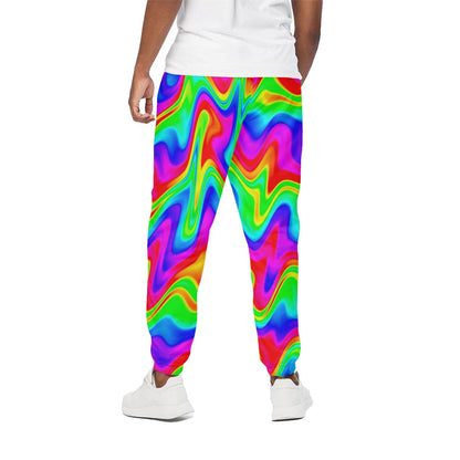 Psychedelic Rainbow Trippy Print Cotton Pants