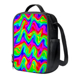 Psychedelic Rainbow Trippy Print Crossbody Lunch Bag
