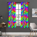 Psychedelic Rainbow Trippy Print Grommet Curtain Panels