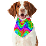 Psychedelic Rainbow Trippy Print Dog Bandana