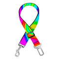 Psychedelic Rainbow Trippy Print Dog Seat Belt