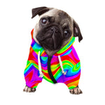 Psychedelic Rainbow Trippy Print Dog Zip Up Hoodie