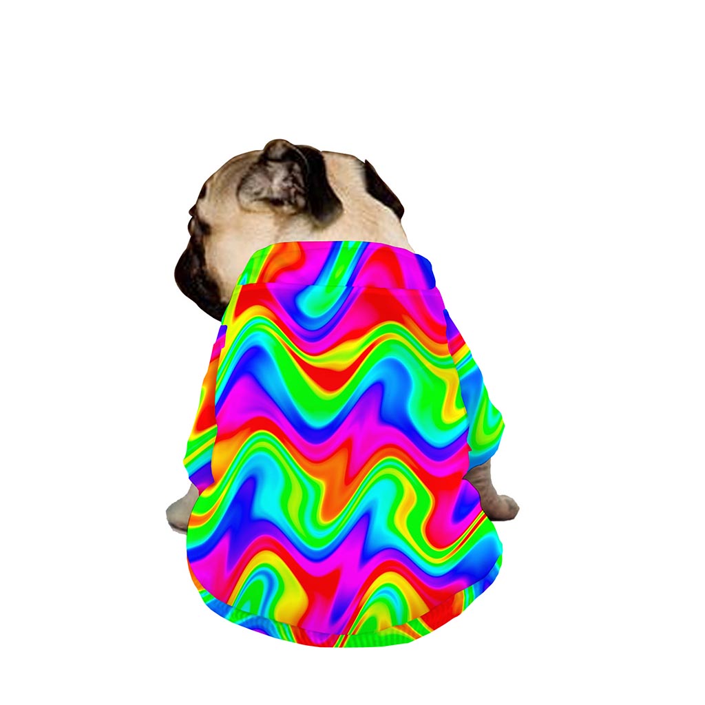 Psychedelic Rainbow Trippy Print Dog Zip Up Jacket