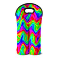 Psychedelic Rainbow Trippy Print Double Neoprene Wine Tote