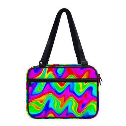 Psychedelic Rainbow Trippy Print Double Strap Bible Bag