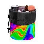 Psychedelic Rainbow Trippy Print Drawstring Makeup Bag