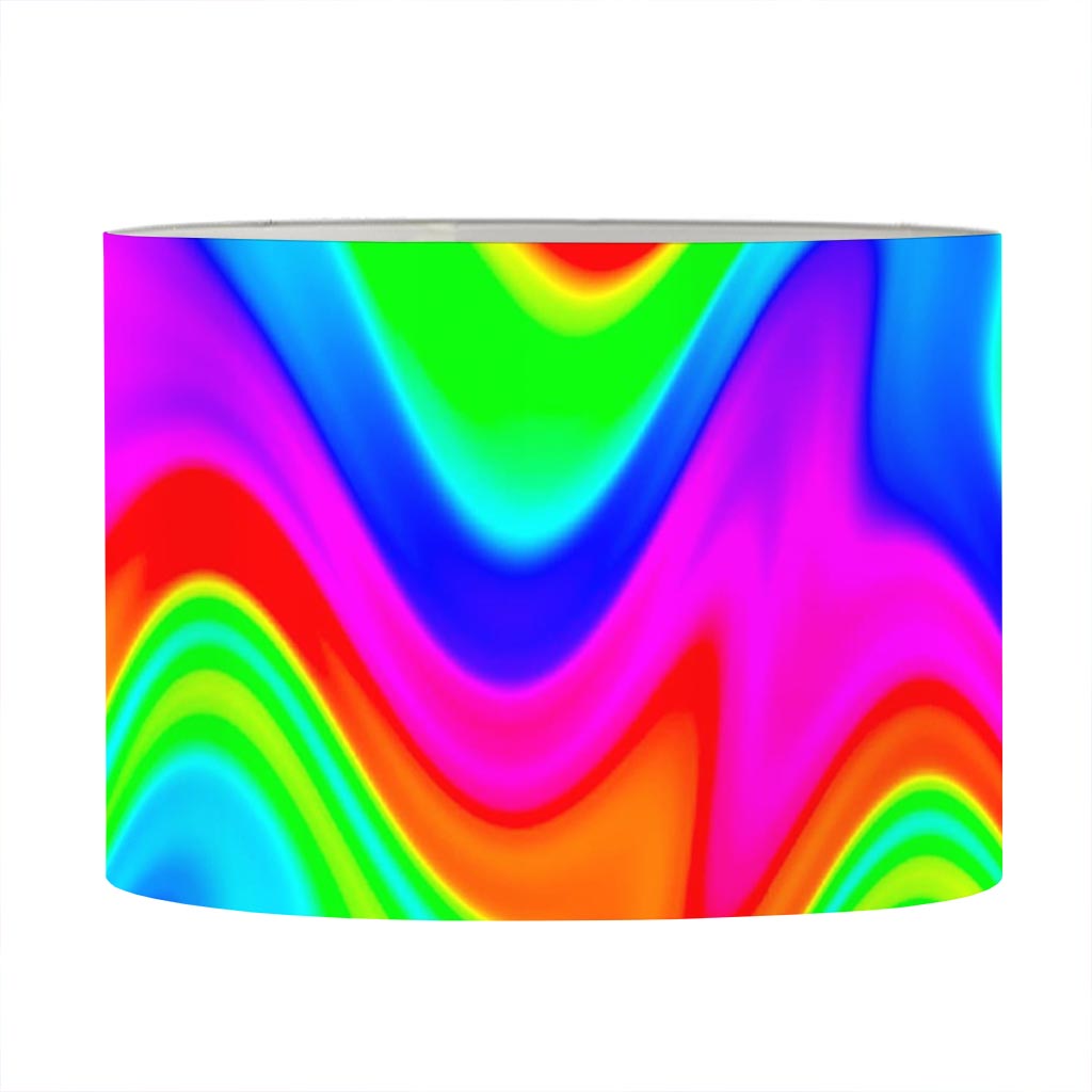 Psychedelic Rainbow Trippy Print Drum Lamp Shade