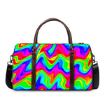 Psychedelic Rainbow Trippy Print Duffle Bag