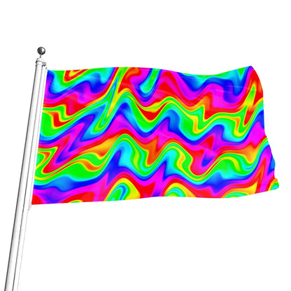Psychedelic Rainbow Trippy Print Flag