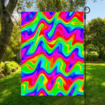 Psychedelic Rainbow Trippy Print Garden Flag