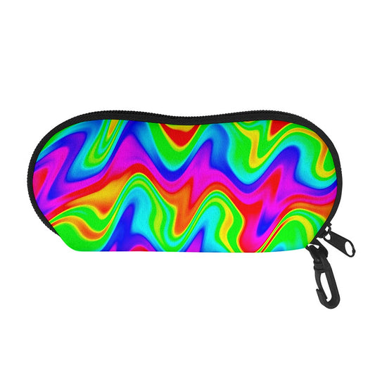 Psychedelic Rainbow Trippy Print Glasses Case