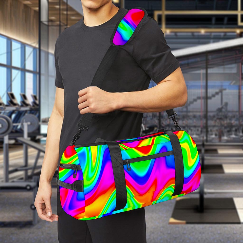 Psychedelic Rainbow Trippy Print Gym Bag