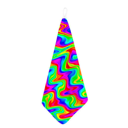 Psychedelic Rainbow Trippy Print Hand Towel