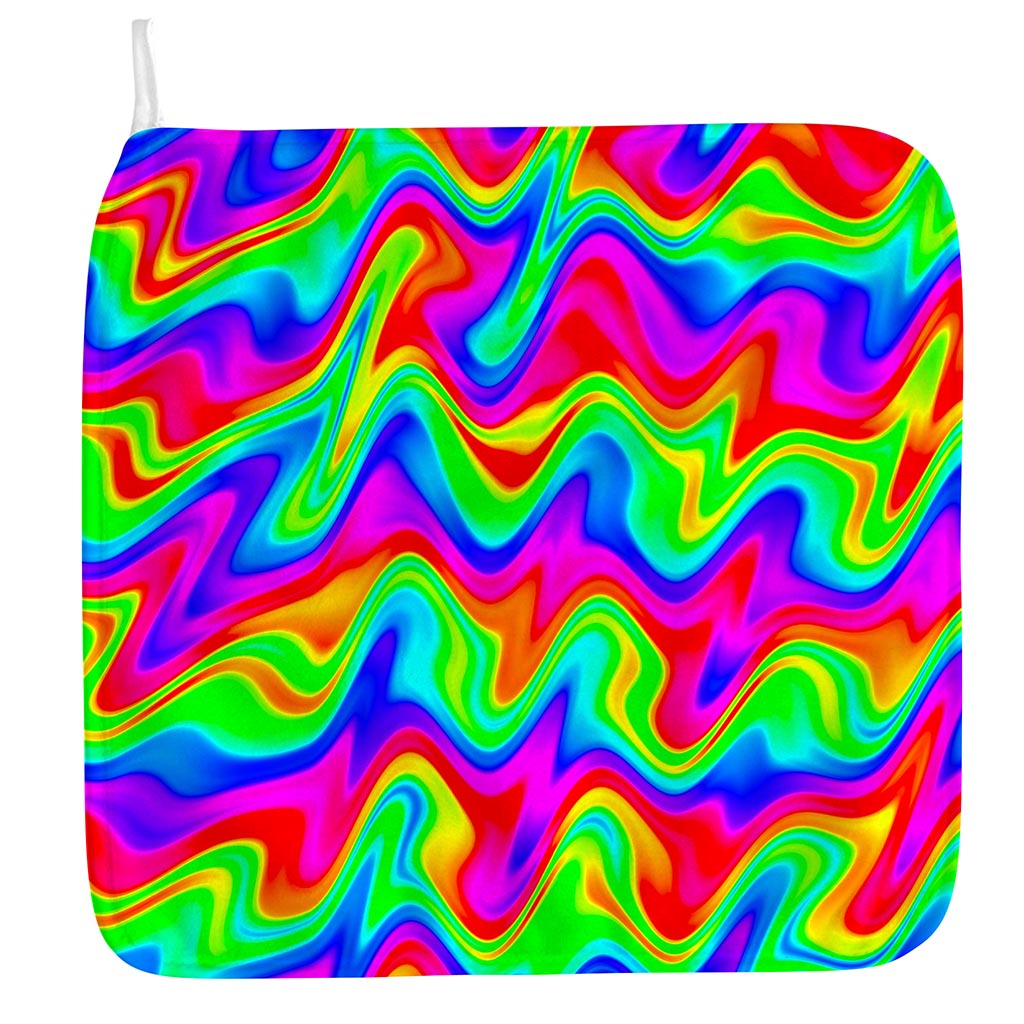 Psychedelic Rainbow Trippy Print Hand Towel