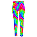 Psychedelic Rainbow Trippy Print High-Waisted Pocket Leggings
