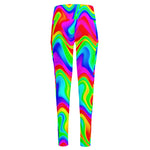 Psychedelic Rainbow Trippy Print High-Waisted Pocket Leggings