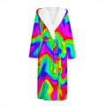 Psychedelic Rainbow Trippy Print Hooded Bathrobe