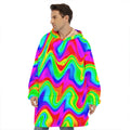 Psychedelic Rainbow Trippy Print Hoodie Blanket