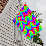 Psychedelic Rainbow Trippy Print House Flag