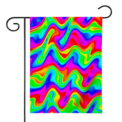 Psychedelic Rainbow Trippy Print House Flag