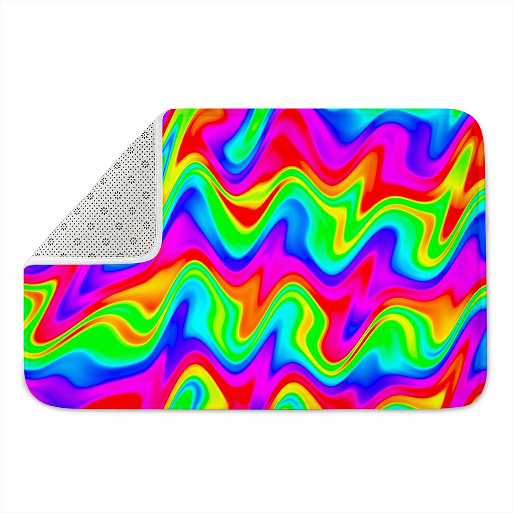 Psychedelic Rainbow Trippy Print Indoor Door Mat