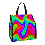 Psychedelic Rainbow Trippy Print Insulated Lunch Tote