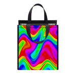 Psychedelic Rainbow Trippy Print Insulated Lunch Tote