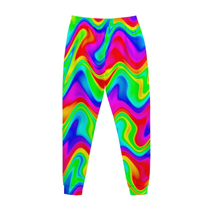 Psychedelic Rainbow Trippy Print Jogger Pants