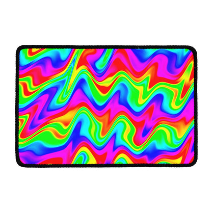 Psychedelic Rainbow Trippy Print Kitchen Mat