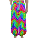 Psychedelic Rainbow Trippy Print Lantern Pants