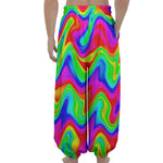 Psychedelic Rainbow Trippy Print Lantern Pants