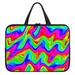 Psychedelic Rainbow Trippy Print Laptop Sleeve With Handle
