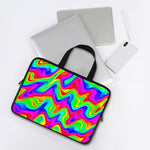 Psychedelic Rainbow Trippy Print Laptop Sleeve With Handle