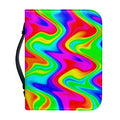 Psychedelic Rainbow Trippy Print Leather Bible Cover