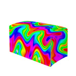 Psychedelic Rainbow Trippy Print Leather Tissue Box Cover