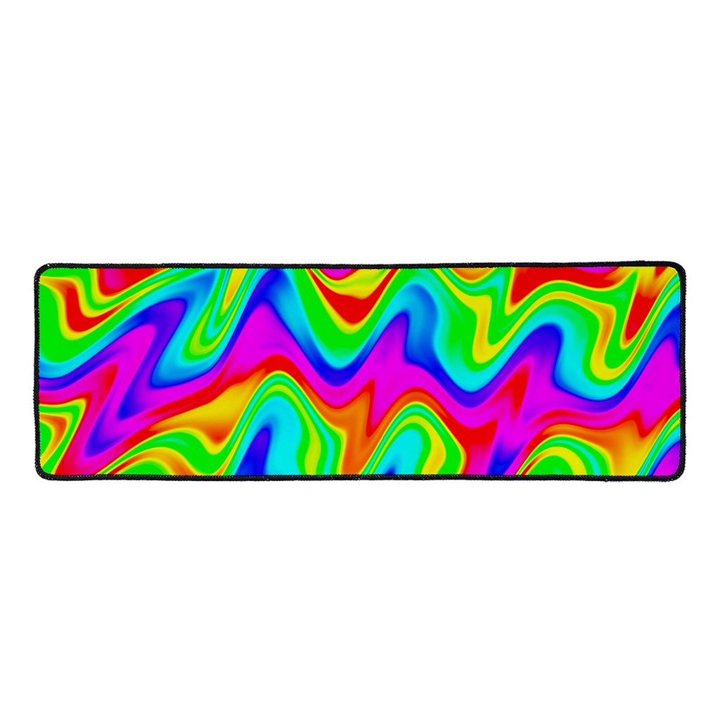 Psychedelic Rainbow Trippy Print Long Kitchen Mat