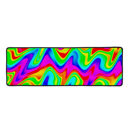 Psychedelic Rainbow Trippy Print Long Kitchen Mat