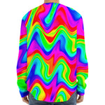 Psychedelic Rainbow Trippy Print Long Sleeve Baseball Jersey