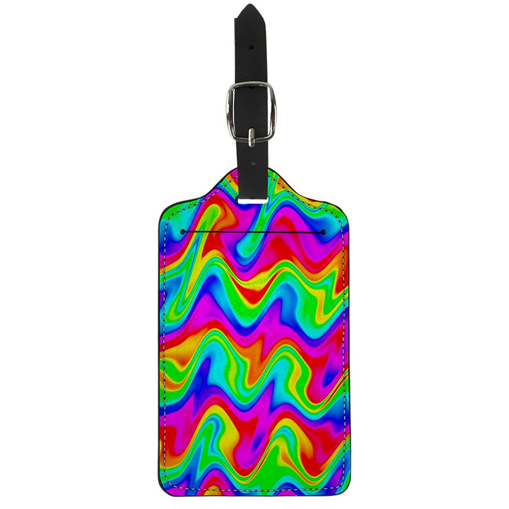 Psychedelic Rainbow Trippy Print Luggage Tag